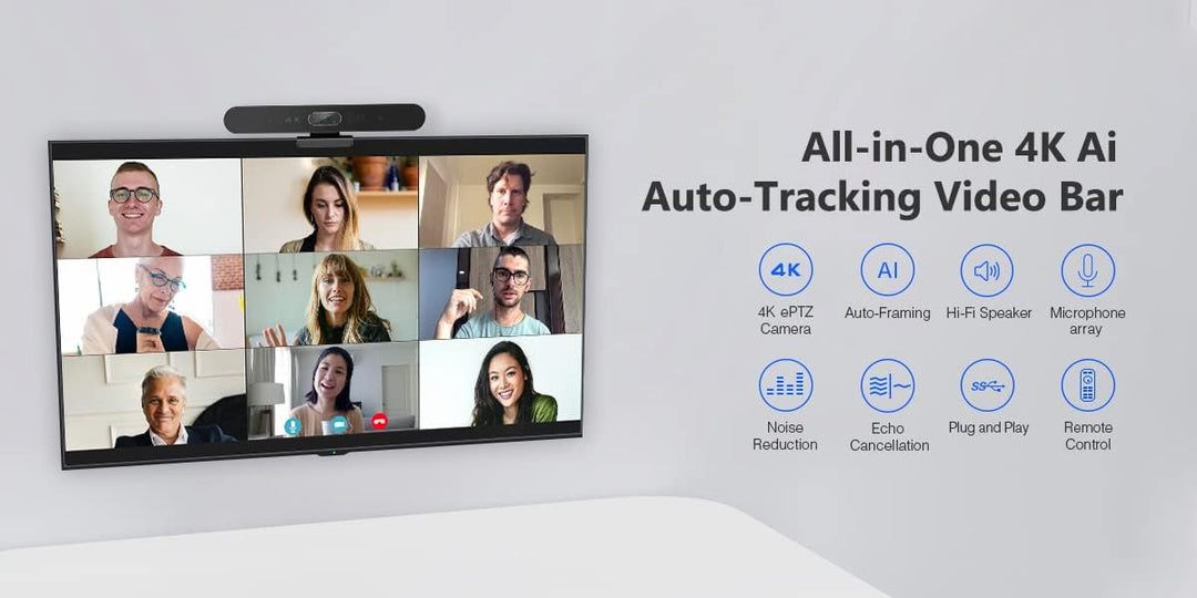 Matosio EagleBar Pro2, videokonferenzsystem, konferenzlautsprecher mit mikrofon, 4K ePTZ konferenzka