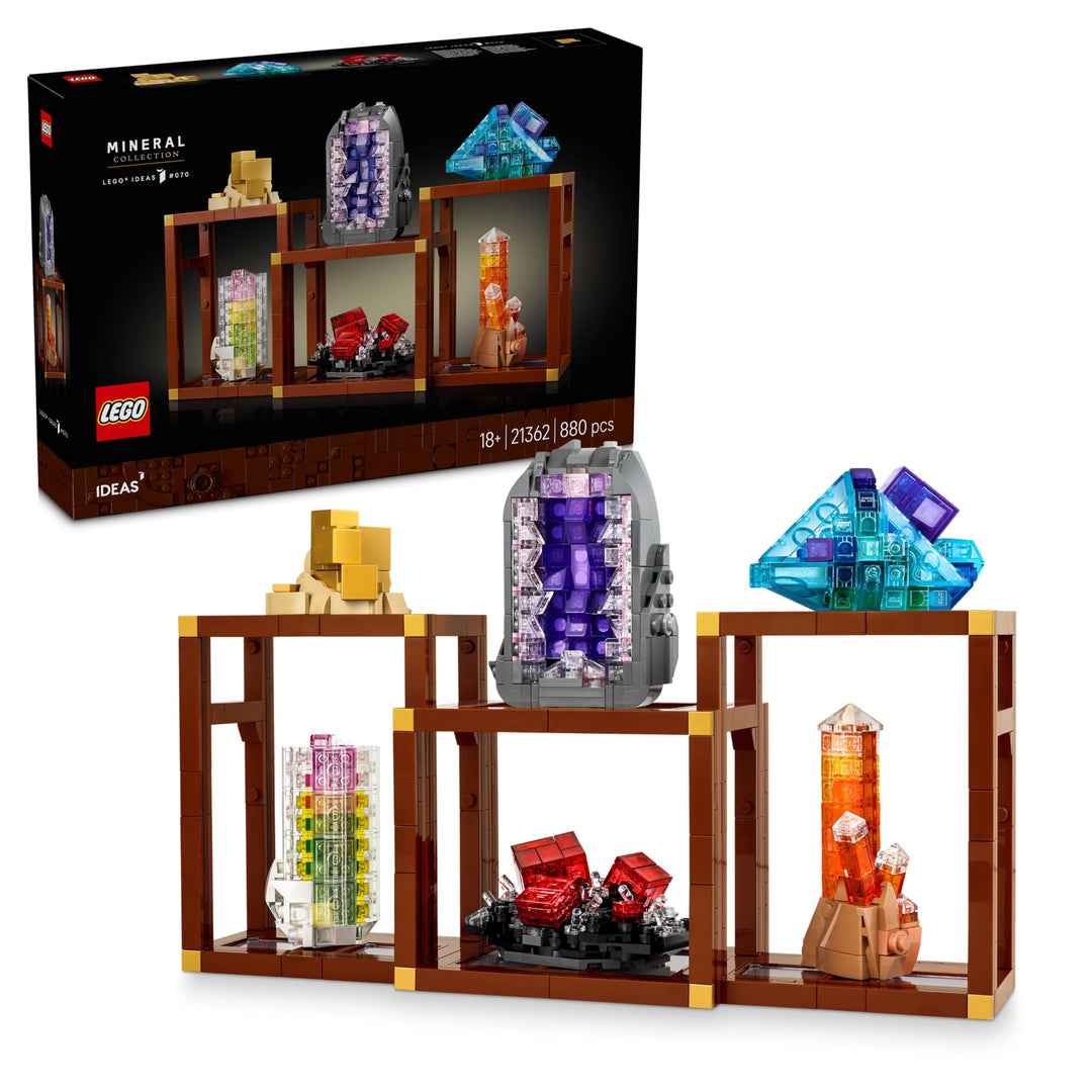 LEGO Ideas Mineraliensammlung - Set für Erwachsene - Modellbau mit Kristallelementen inkl. Amethyst,