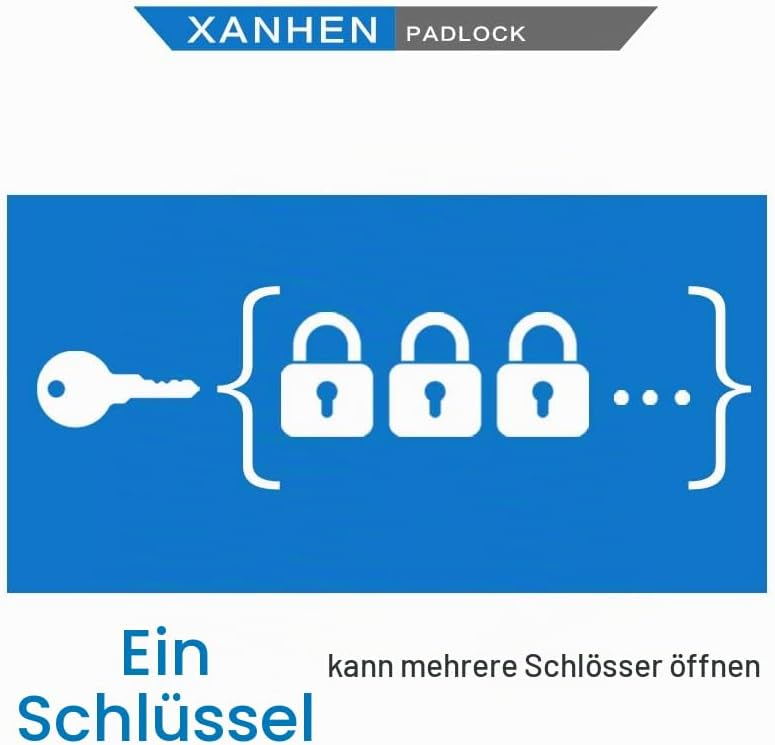 Vorhängeschlösser für den Aussenbereich, mit Schlüssel, laminierter Stahl, mit normalem Bügel, 12 St