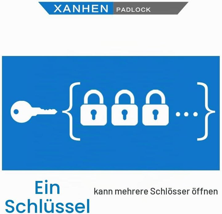 Vorhängeschlösser für den Aussenbereich, mit Schlüssel, laminierter Stahl, mit normalem Bügel, 12 St