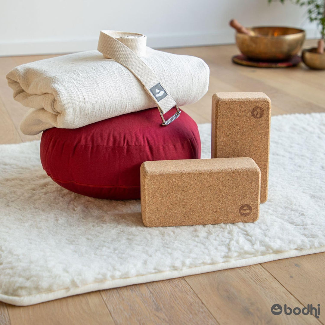 bodhi Schurwoll-Yogamatte Premium (umgesäumt) | Natur | Schurwollmatte | 100% Schafschurwolle (1200