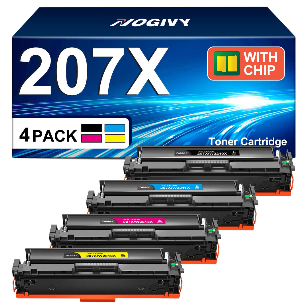 NOGIVY 207X Toner Set mit Chip Kompatibel für HP 207X 207A Toner für Color Laserjet Pro MFP M283fdw