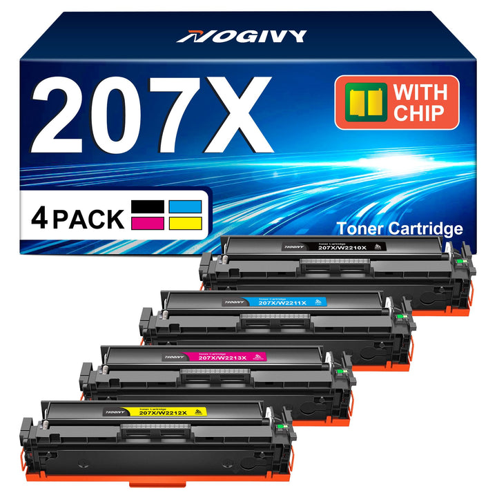 NOGIVY 207X Toner Set mit Chip Kompatibel für HP 207X 207A Toner für Color Laserjet Pro MFP M283fdw
