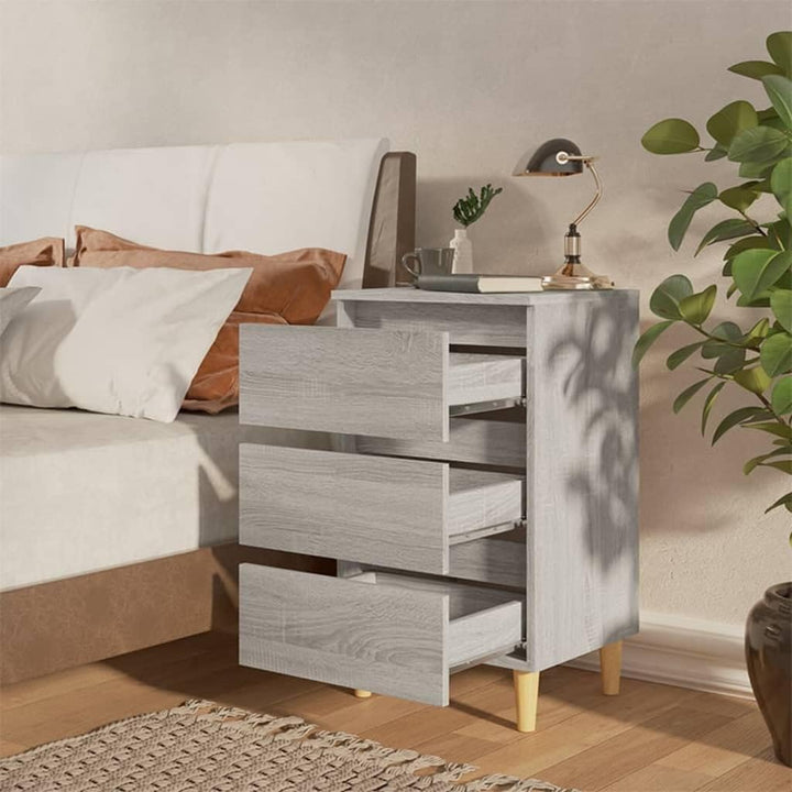 FIRBNUS Bedside Table Nachtkonsole Beistelltisch mit Stauraum Night Stand Nachttisch mit Massivholz-