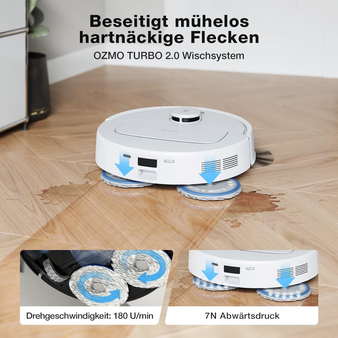 ECOVACS DEEBOT N30 PRO Omni Saugroboter mit Wischfunktion, 10.000 Pa Saugleistung, ZeroTangle 2.0-Te