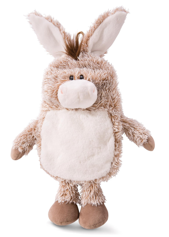 NICI 49648 Esel 350ml 34cm figürlich grau-2 in 1-Weiches Kuscheltier & Wärmflasche für Mädchen & Jun