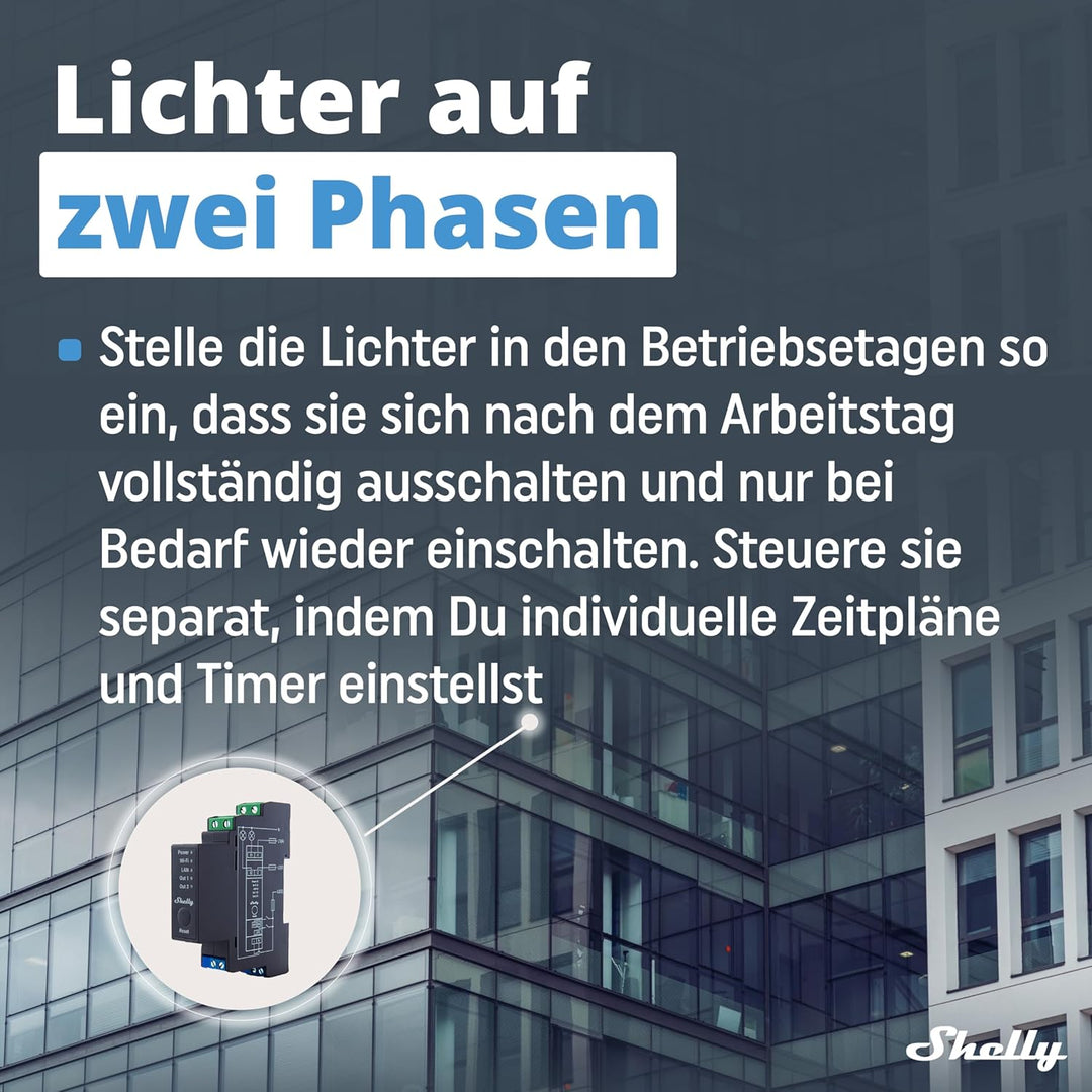 Shelly Pro 2 | Wlan, LAN & Bluetooth 2 Kanäle Smart Relais | Haus- & Gebäudeautomation |Alexa & Goog
