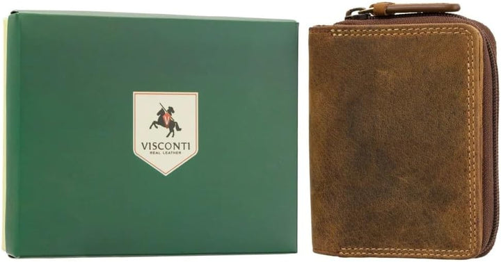 VISCONTI Twofold Leder Damen Geldbörse Portmonee Rainbow Multicolor/Mehrfarbig Small Purse(RB53) Oil