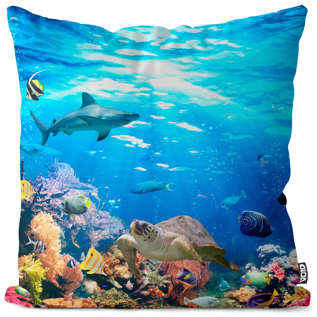 VOID Riff Meerestiere Fische Taucher Kissenbezug Kissenhülle Sofakissen Kissen Deko Outdoor-Kissen D