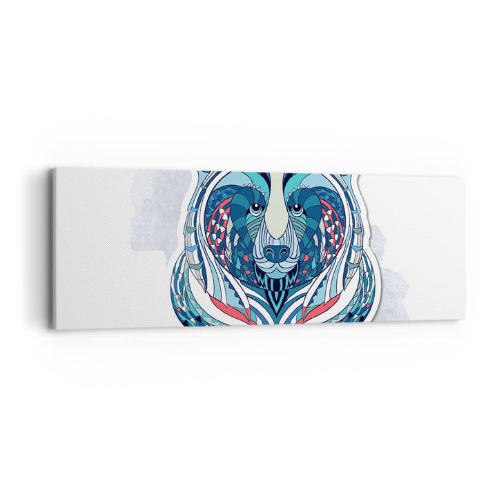 Panorama Bilder auf Leinwand Bär Illustration Traum blumig Leinwandbild 90x30cm Wandbilder Dekoratio