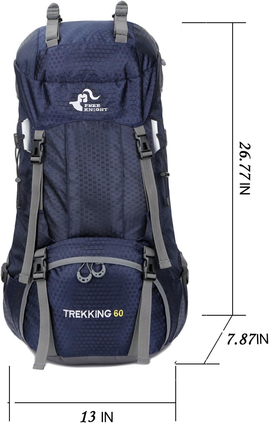 Bseash 60L Wasserdichter leichter Wanderrucksack mit Regenschutz, Outdoor Sport Tagesrucksack Multif
