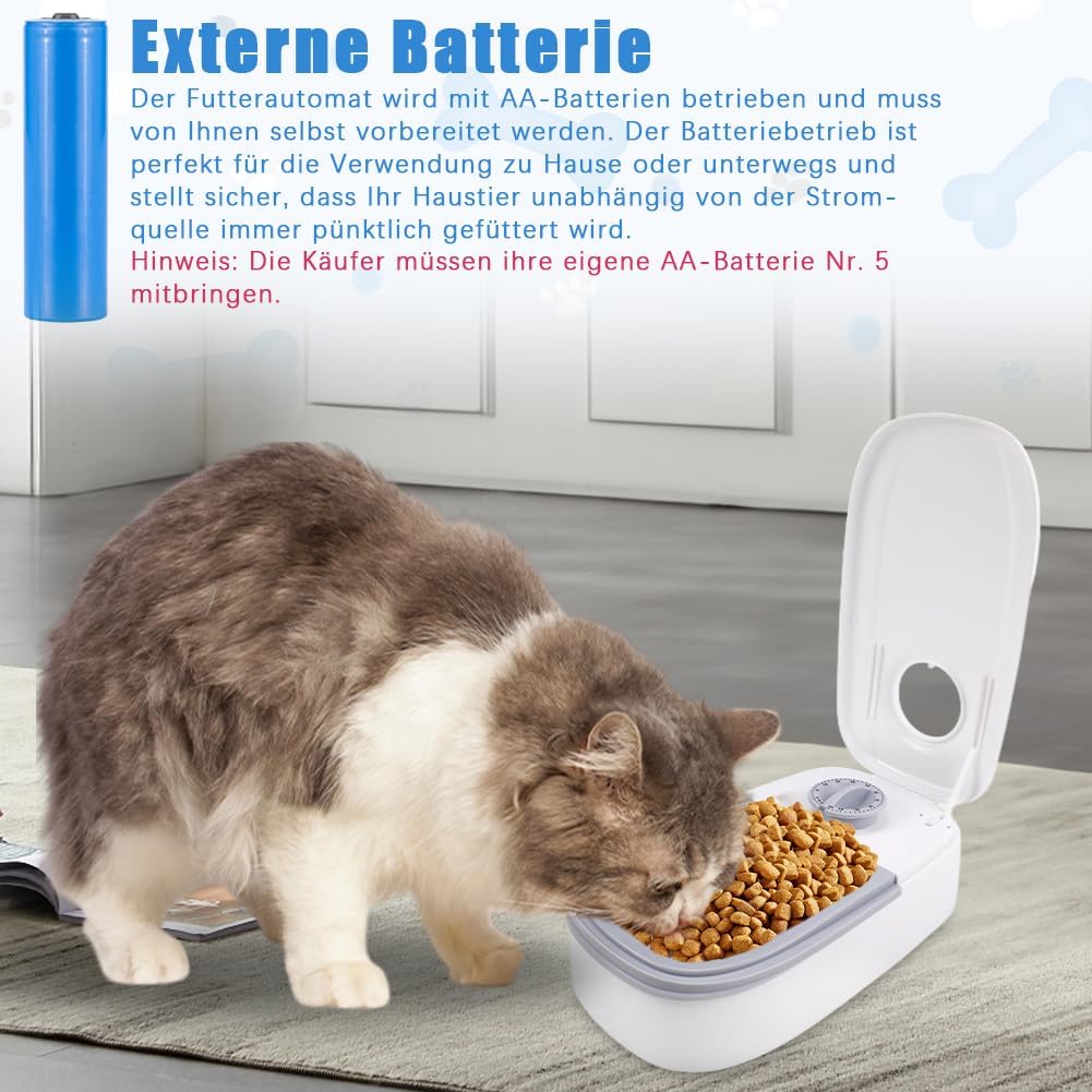 Tyafzzn Futterautomat Katze für Mahlzeiten, Automatischer Futterspender Katze, Katzen Futterautomate