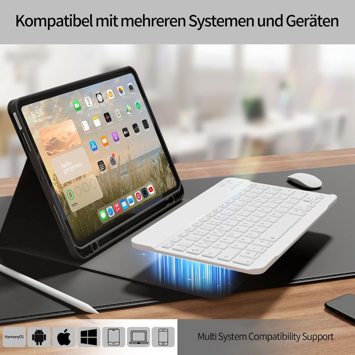 Hülle mit Tastatur für iPad Air 11 Zoll M4/M3/M2 (2026/2025/2024), iPad Air 5 4 2022/2020 10,9 Zoll,
