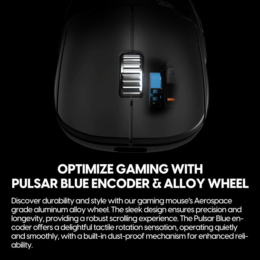 Pulsar Gaming Gears X2A ES kabellose Gaming-Maus, beidhändig, optischer Schalter, OLED-Display, trei