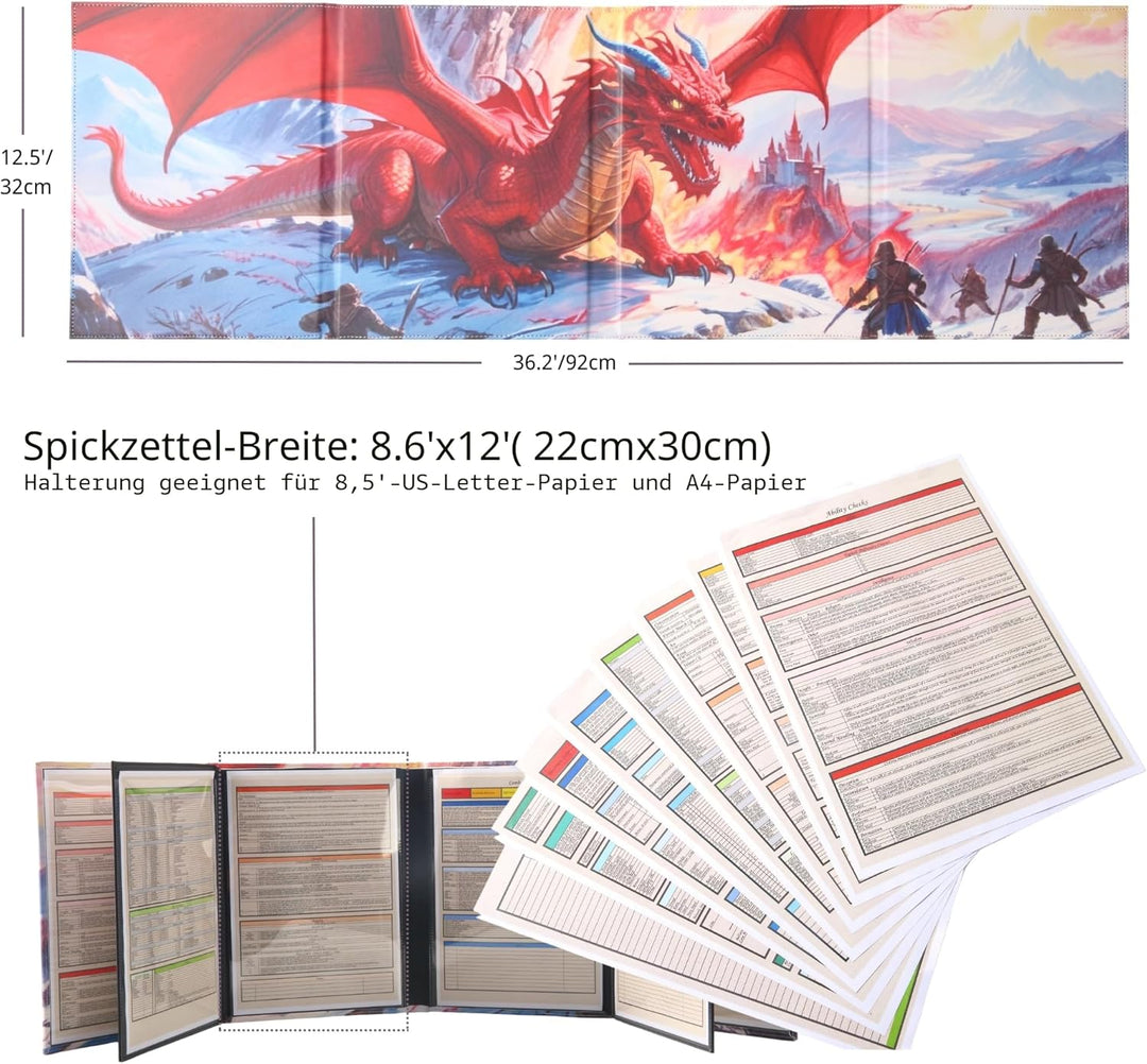 DND DM Screen spielleiterschirm with Dungeon Master Cheat Sheet Dungeons and Dragons GM Terrain Acce