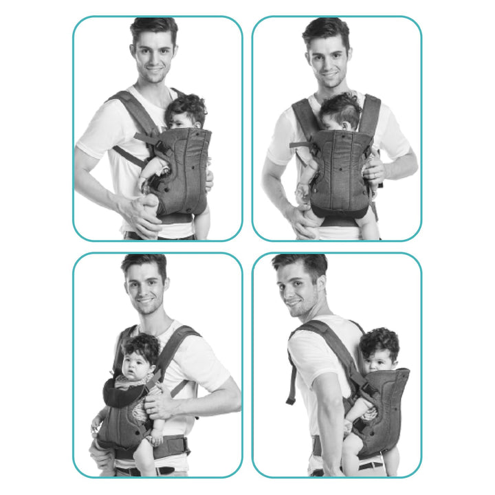 Fillikid - Ergonomische Babytrage/Kindertrage 4in1 - Bauchtrage, Rückentrage, variable Blickrichtung