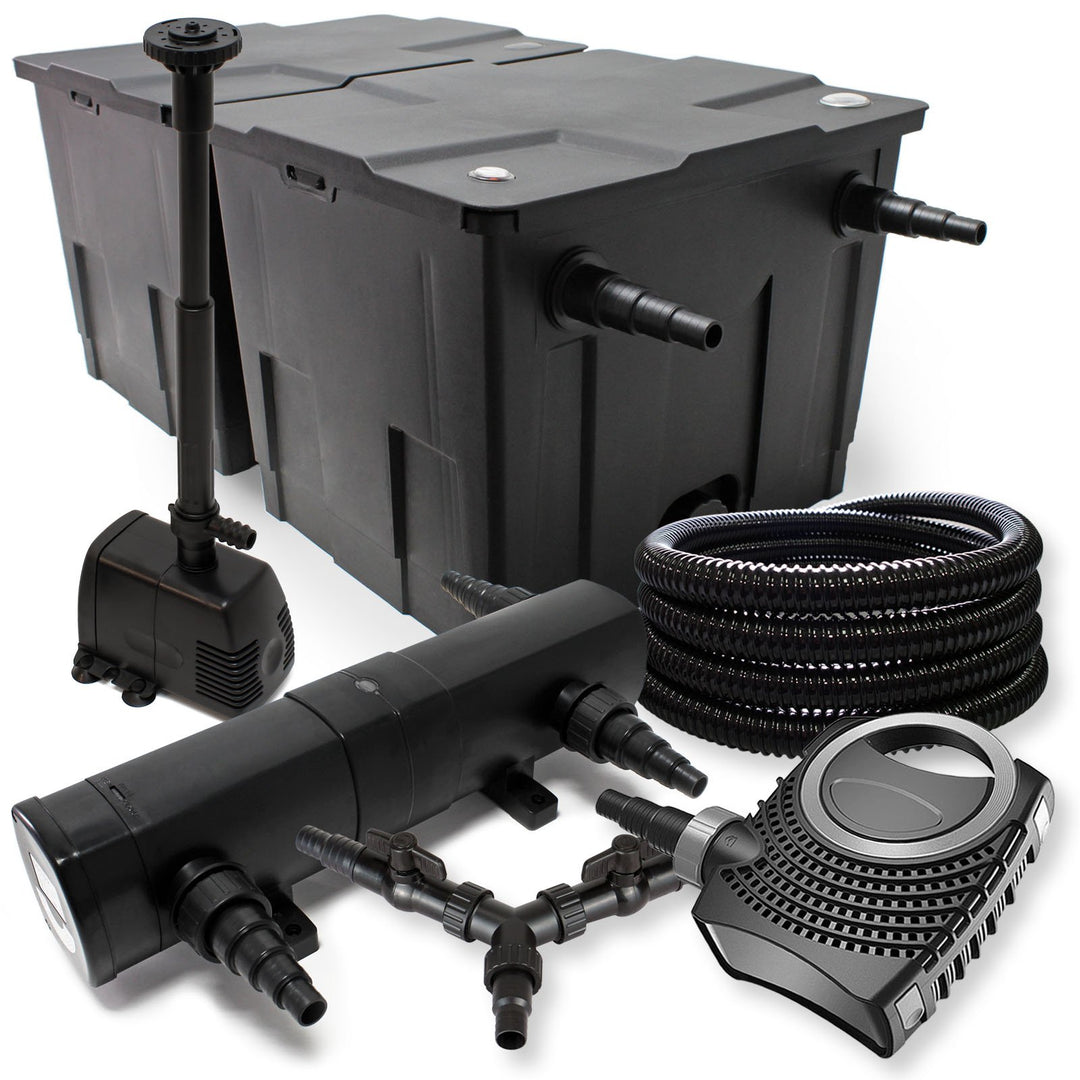 SunSun Filter Set für 60000l Teich 18W Teichklärer NEO8000 70W Pumpe 25m Schlauch Springbrunnen
