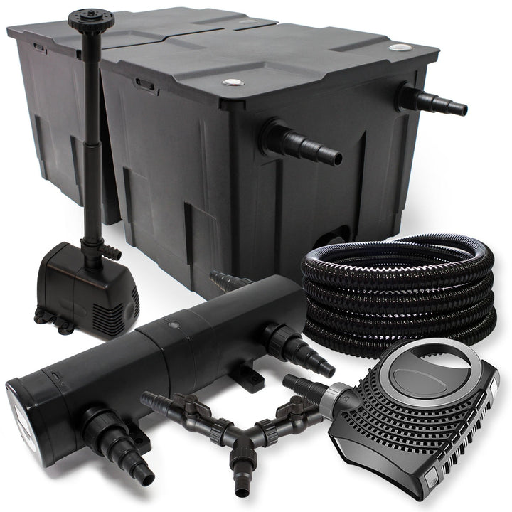 SunSun Filter Set für 60000l Teich 18W Teichklärer NEO8000 70W Pumpe 25m Schlauch Springbrunnen