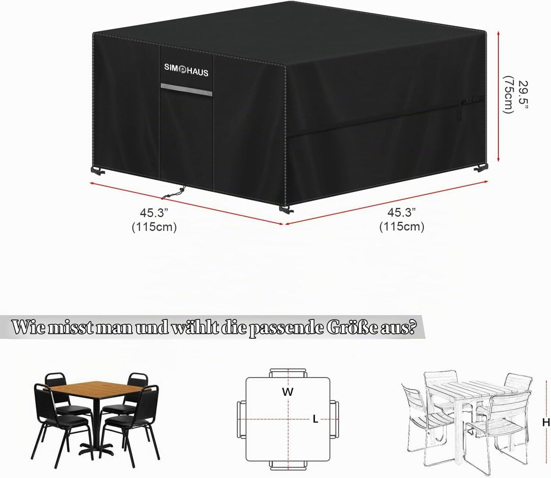 Abdeckung Gartenmöbel Winterfest Gartentisch Abdeckung Wasserdicht | Abdeckhaube Gartenmöbel Quadrat