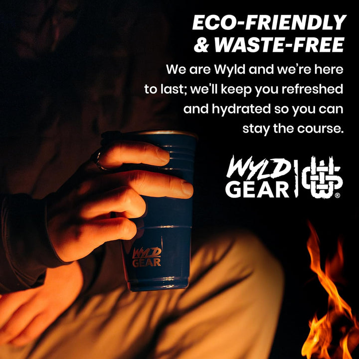 Wyld Gear WYLD Becher aus Edelstahl, vakuumisoliert, Partybecher mit Deckel, 680 ml, Burnt Orange Bu