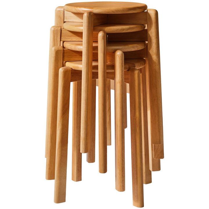 YMYNY Esszimmerstühle, Barstühle aus massivholz, 4er Set Barhocker, rund Sitzhocker, Arbeitshocker,