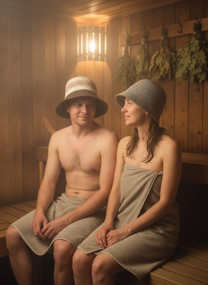 Saunahut Herren Perfekte Saunamütze aus 100% Filz - Sauna Hut Filzhut Sauna Mütze Herren Kopfbedecku