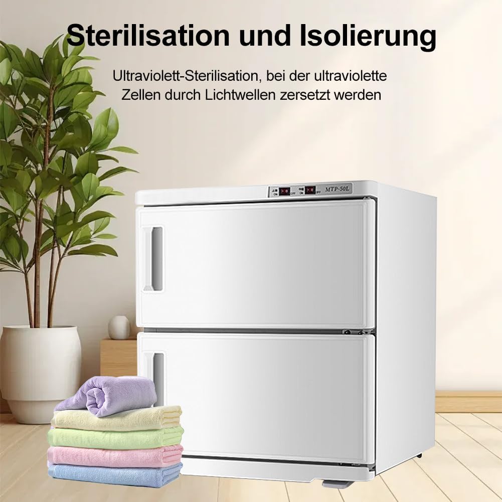 50L Handtuchwärmer Kompressen Towel Handtuch Wärmer,Handtuch Hot Cabinet mit UV-Lampe Platz für 50 b