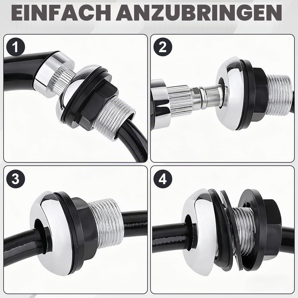 Duschkopf mit Schlauch Schwarz, Waschbecken Handbrause, Duschkopf Schlauch, Duschkop ABS Handbrause