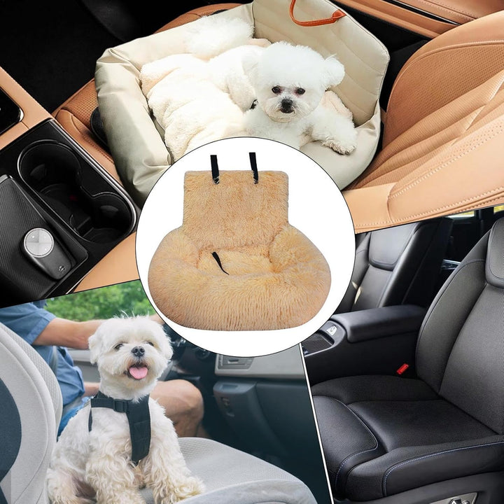 Autositz Hund | Hundebett Auto | Abnehmbar Hundeautositz Sicherheitssitz für Haustiere | Plüsch Warm
