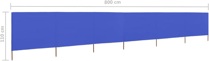 Homgoday 6 Paneele Windschutz Stoff 800x80cm Azurblau Camping Windschutz Blocker Windblocker Garten