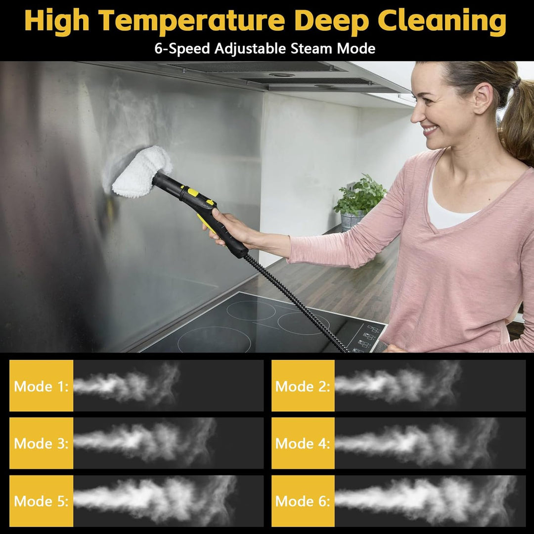 Dampfreiniger, 1500W Dampfreiniger Handgerät, Tragbarer Hochdruck Dampfreiniger mit 1200ml Wassertan