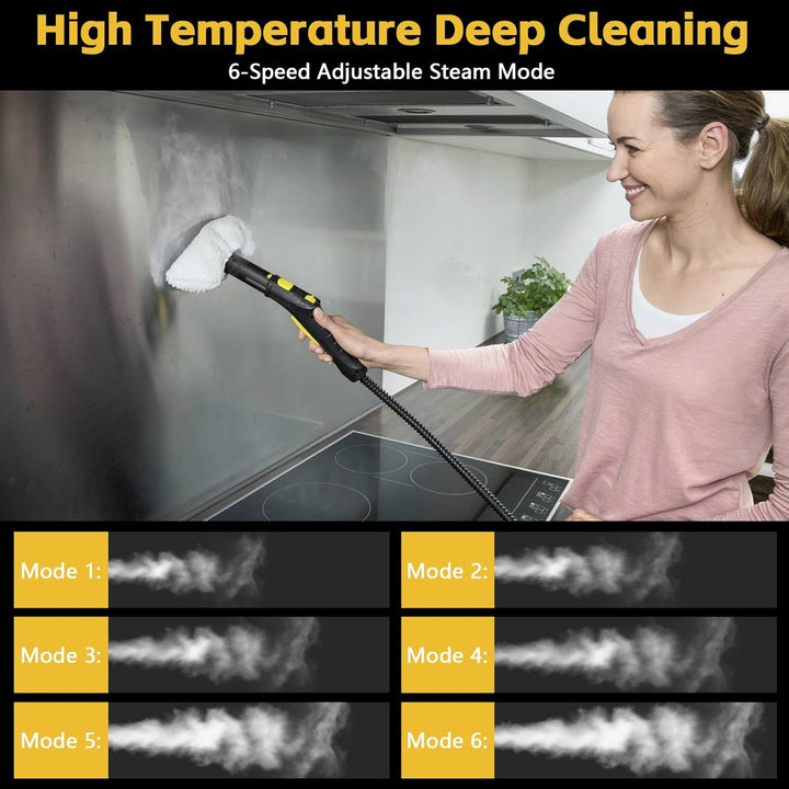 Dampfreiniger, 1500W Dampfreiniger Handgerät, Tragbarer Hochdruck Dampfreiniger mit 1200ml Wassertan