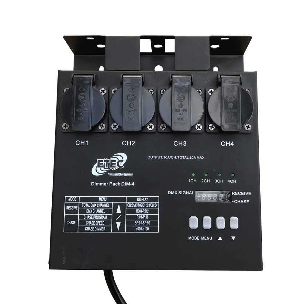 ETEC Dimmer Pack DIM-4 DMX MultiDim Schuko Stromverteiler Disco Party