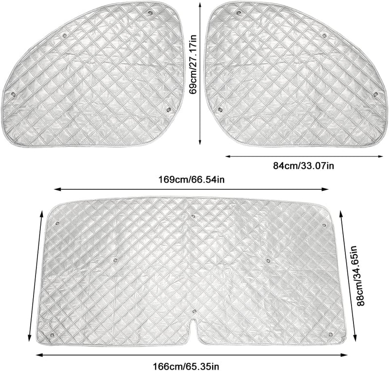 3 Teiligs Technology Thermomatte Ersatz für FIAT Ducato 2006-2021, Sonnenschutz Auto Frontscheibe Fa