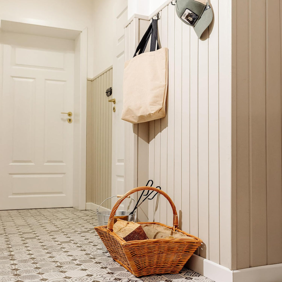 Creative Home Grosser Kaminholzkorb Weide Holzkorb für Kaminholz | 50 x 40 x 37 cm | Brennholzkorb F