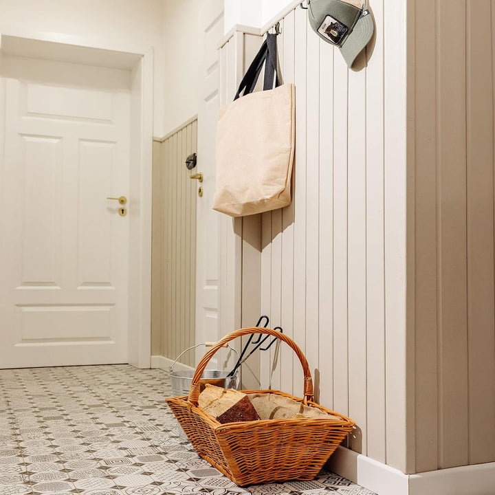 Creative Home Grosser Kaminholzkorb Weide Holzkorb für Kaminholz | 50 x 40 x 37 cm | Brennholzkorb F