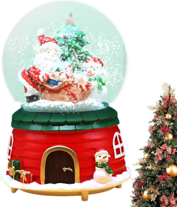 Weihnachtsschneekugel,Weihnachtsmann-Weihnachtsbaum-beweglicher Zug-Schneekugel - Farbwechsel, Spiel