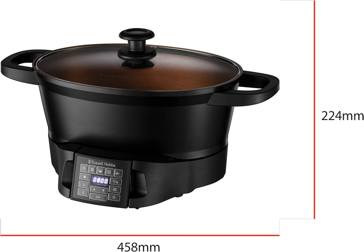 Russell Hobbs Multikocher 6,5l [digitales Display] 8 Kochfunktionen (Slow Cooker, Dampfgarer, Reisko