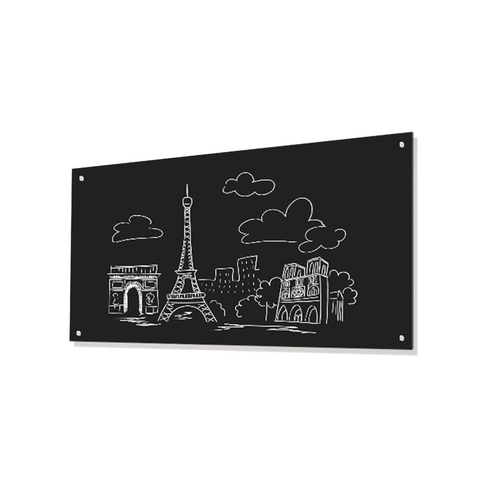 PUCHIKA Magnetisches Glas White- und Blackboard,Magnetisch Stabiler Tafel,Trocken Abwischbar,600 * 9
