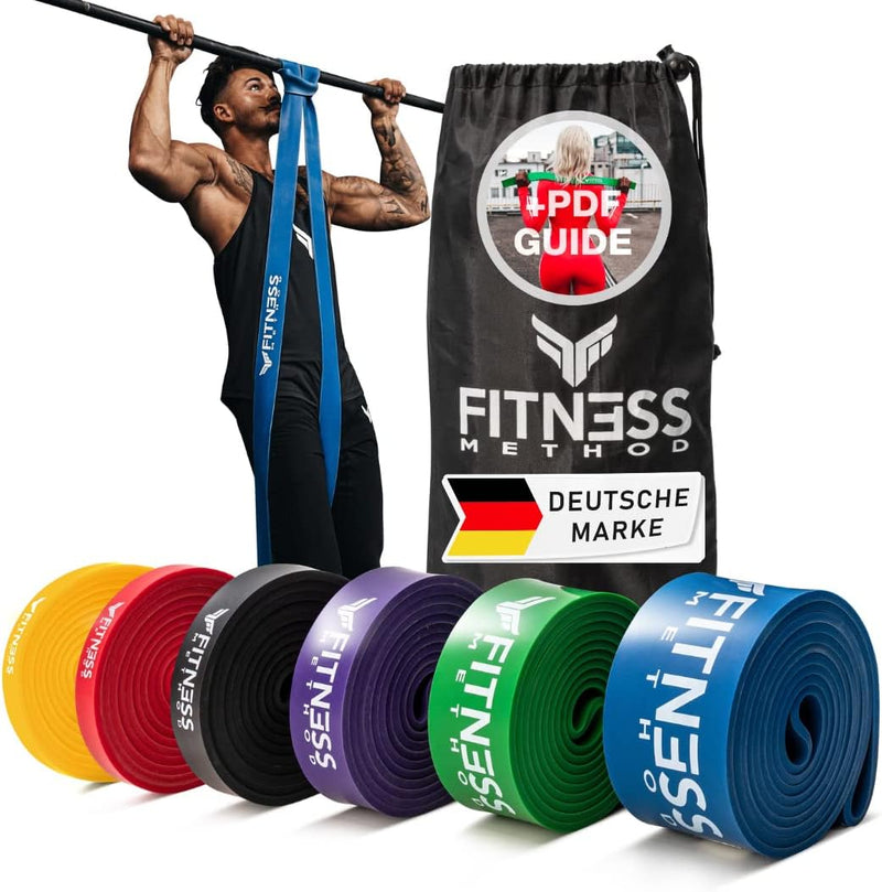 Fitness Method® Resistance Bands - Innovative Widerstandsbänder Set/Einzeln inkl. Tasche + Übungsanl