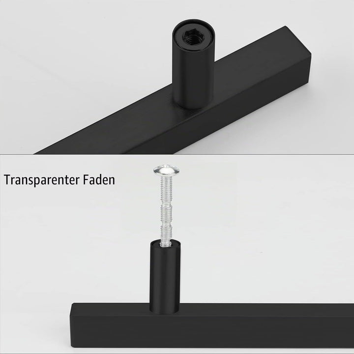 LONTAN 15 Stück Griffe für Küchenschränke Schwarz Schrankgriffe Schwarz 128mm lochabstand Küchengrif