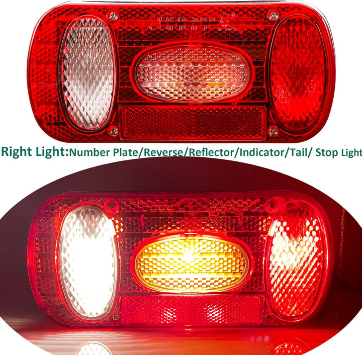 DARKGUARD Rückleuchten Satz Anhänger 12v,mit E4 Prüfzeichen,7Funktion 2pcs Halogen Rücklicht Anhänge