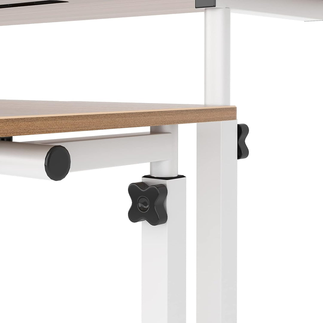 DlandHome Stehpult Laptoptisch Höhenverstellbar mit Rollen Büro Stehtisch Beistelltisch Betttisch au