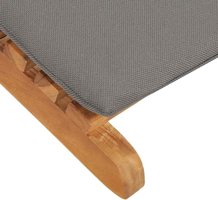 vidaXL Teak Massiv Sonnenliege Klappbar mit Dunkelgrauer Auflage Klappliege Gartenliege Relaxliege G