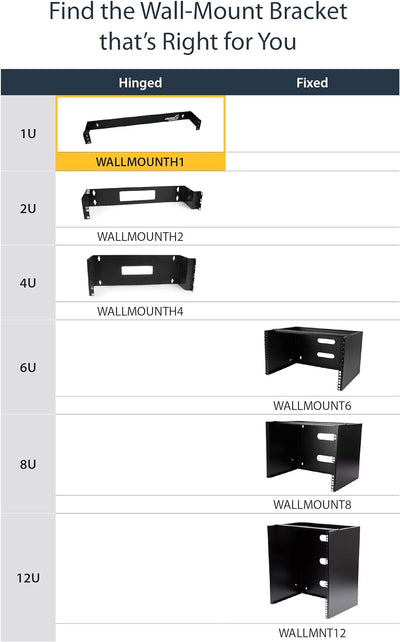 StarTech.com 1 HE Aufklappbare Wandhalterung für Patchpanel - 4 Zoll tief - 19" Schwenk-Rack für Ein