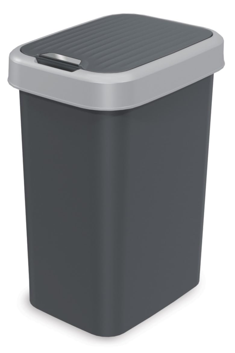 Plana FLIP BIN Mülltonne - mit Öffnung in 2 richtungen - Mülleimer Küche - Abfalleimer Küche mit Dec