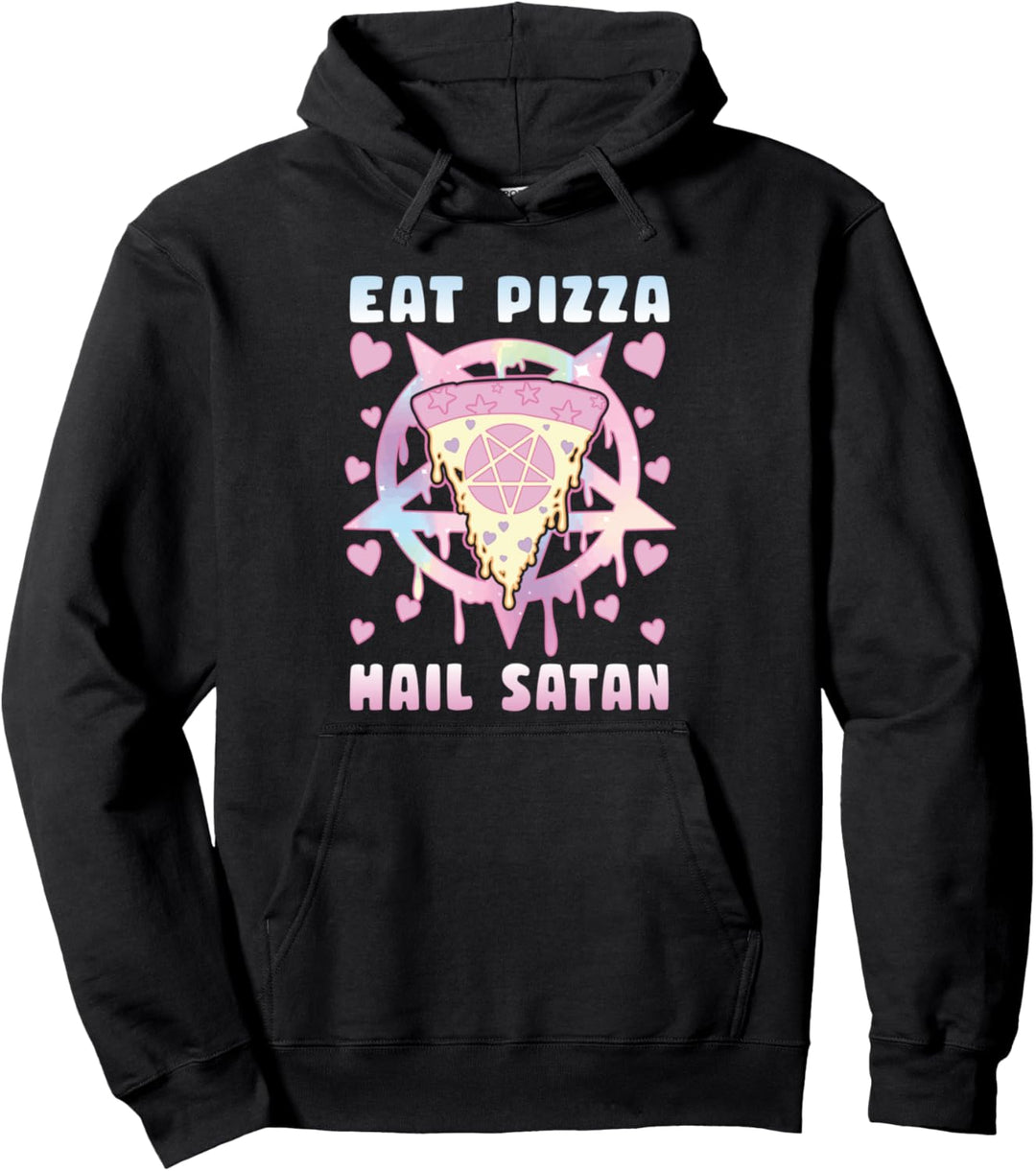 Eat Pizza Hail Satan Occult Satanic Pullover Hoodie