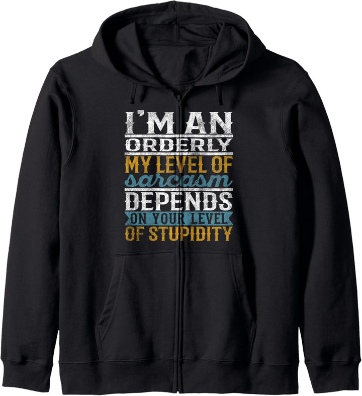 Ich bin ein geordneter Mein Grad an Sarkasmus hängt von deinem Level ab Kapuzenjacke