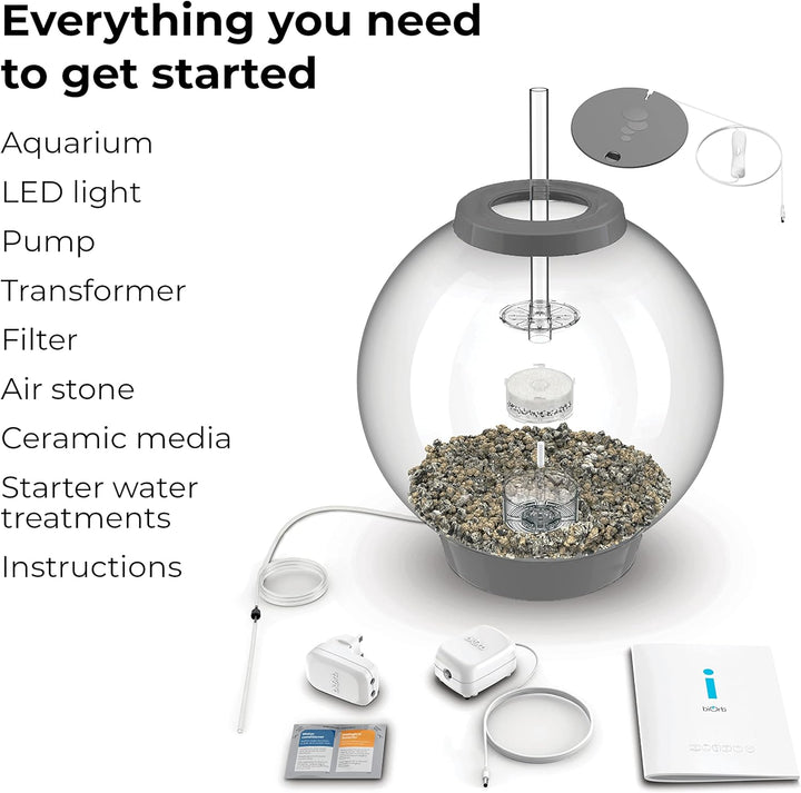 biOrb 72012 CLASSIC 60 LED silber - dekoratives Aquarium Komplett-Set mit Filter-System, LED-Beleuch