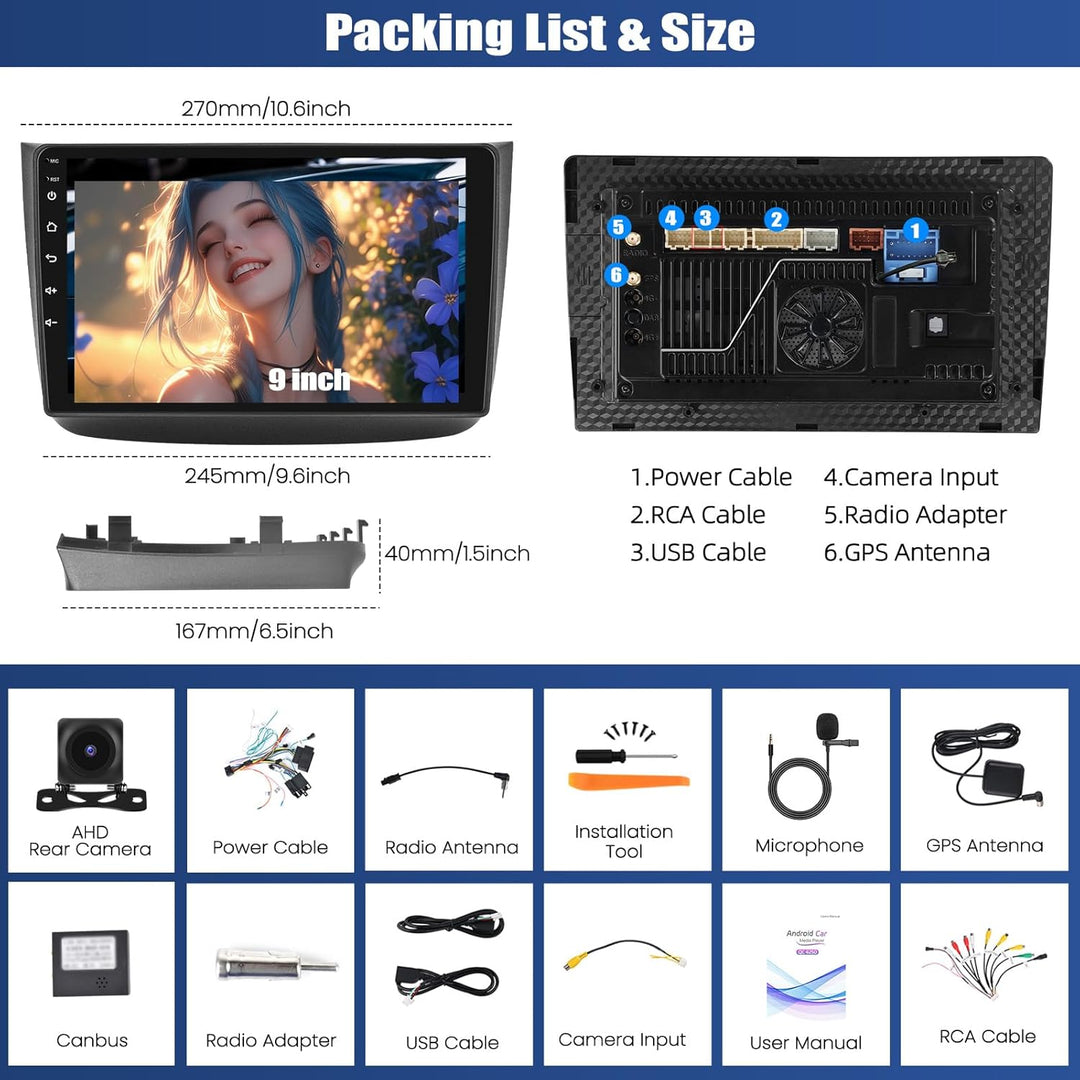 CAMECHO 8-Kern 4+64G Qualcomm Navi Autoradi für Mercedes-Benz Viano 2004-2011 Vito 2010-2015, 10 Zol